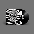 "Geoid" von "Caloris Impact" auf Vinyl. Schwarz-weißes Cover, schwarze Schallplatte.
