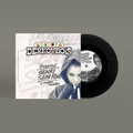 "Helyetted Senki Sem Fog A Ringbe szállni" von "Derkovbois" auf 7 Inch Vinyl. Hellgraues Cover, schwarze Schallplatte.