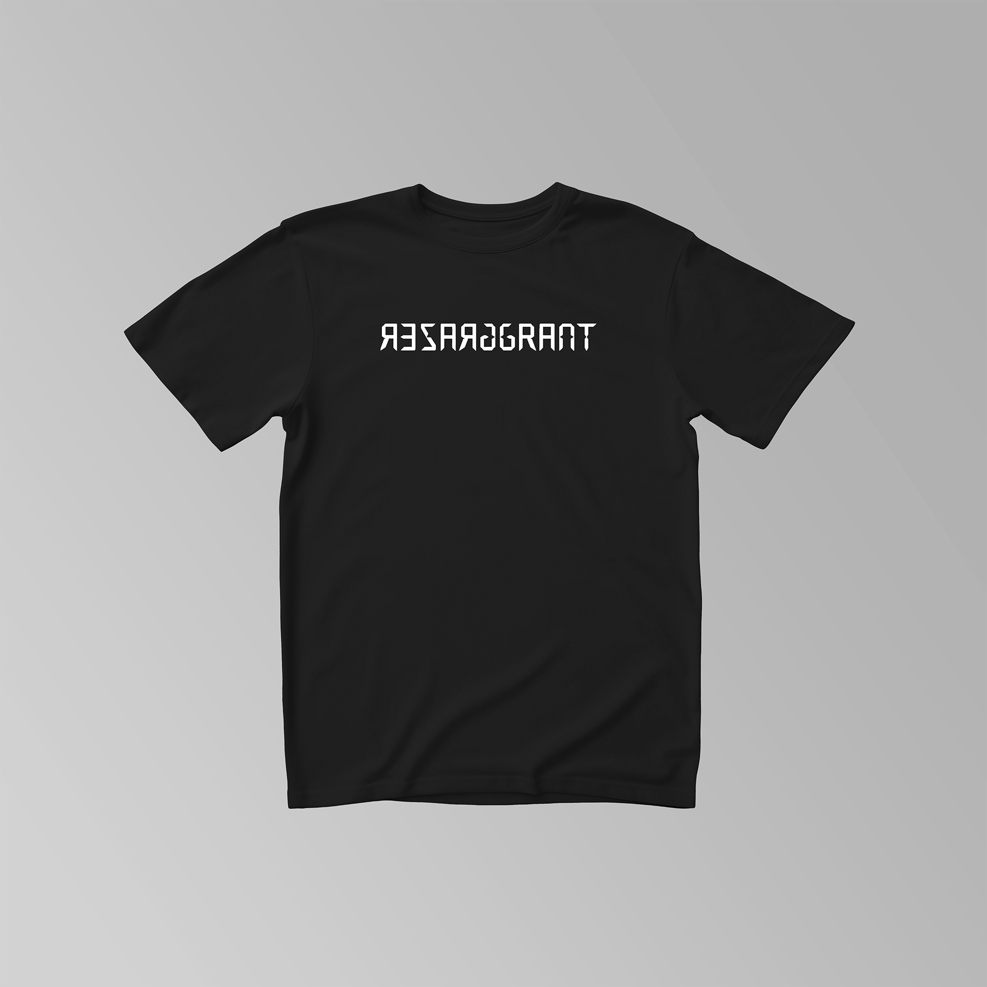 Schwarzes T-Shirt mit weißem Aufdruck: Grazer Grant Logo.