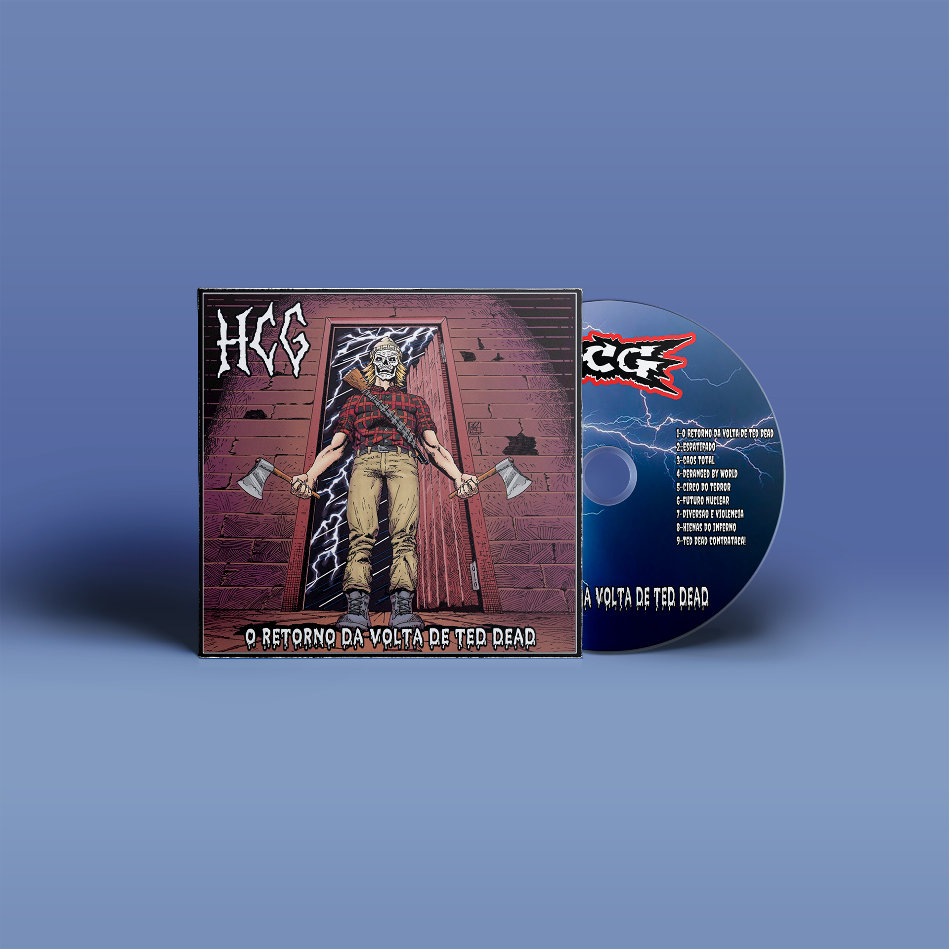 "O Retorno Da Volta De Ted Dead" von "HCG" auf CD. Braun-rötliches Cover, blaue CD.