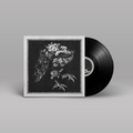 "Ruaß" von "Nekrodeus" auf Vinyl. Graues Cover mit schwarzem Motiv, schwarze Schallplatte.