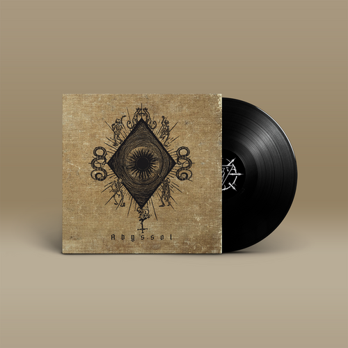 Das Album "Abyssol" der Band Plaguepreacher. Braun-beiges Vinyl-Cover mit schwarzem Motiv, schwarze Schallplatte.