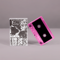 "The Chemtrails Spell Annihilation" von "The Goatjuring auf Tape. Schwarz-weißes Tape-Cover, Pink-transparentes Tape.