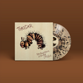 "The Bold Idea of Being Satisfied" von "Thosar auf Vinyl. Beiges Cover mit braunem Motiv, beige-braune Splatter-Schallplatte.